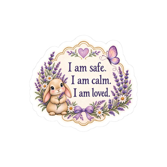 Lila “I Am Safe. I Am Calm. I Am Loved.” Affirmation Sticker — featured product image